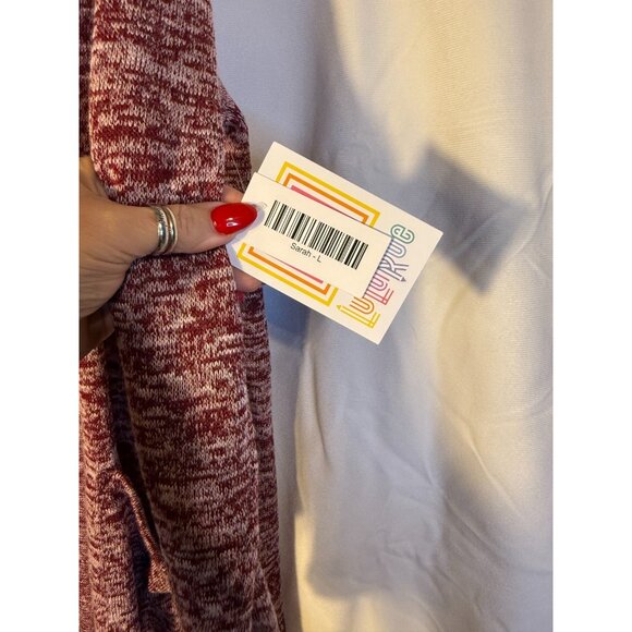 NWT Long Cardigan Sweater Duster Lularoe Sarah Womens Large Purple Knit Boho - Picture 3 of 5